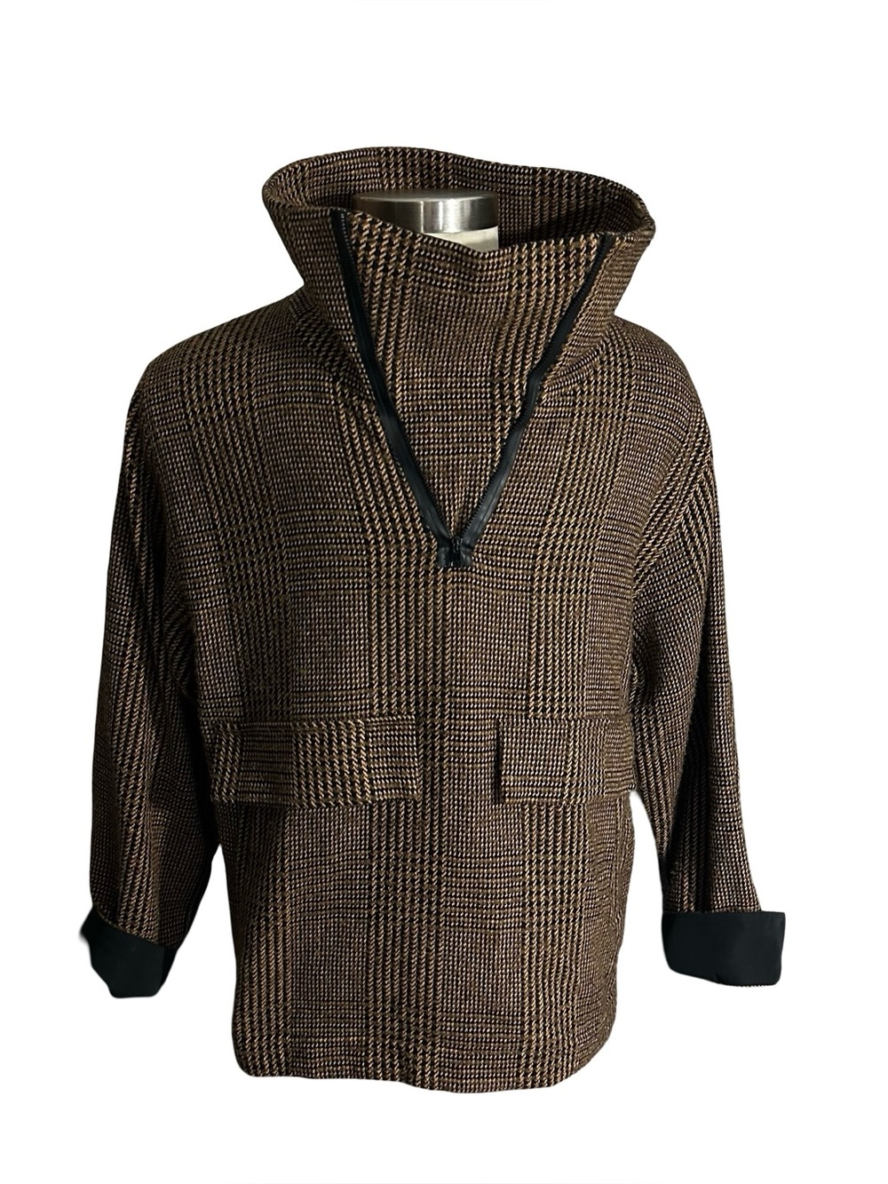 Tela Italy Giubbino D Amarena Tweed Boucle 1/4 Zip Pullover Unisex M Jacket NWT